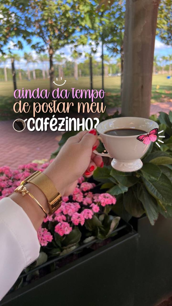 Story de café decorado com figurinhas do Toque Criativo
